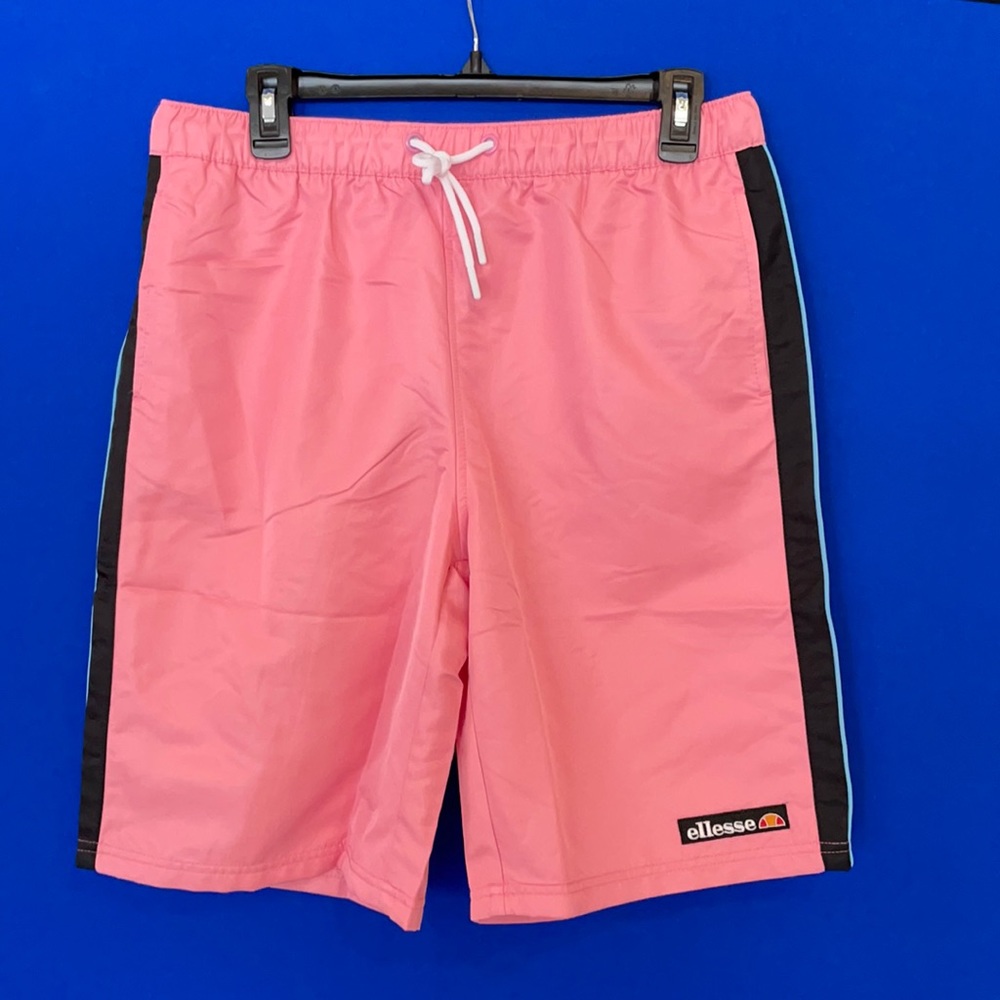 NWT Ellesse Swim Trunks in Pink w/Black/Blue